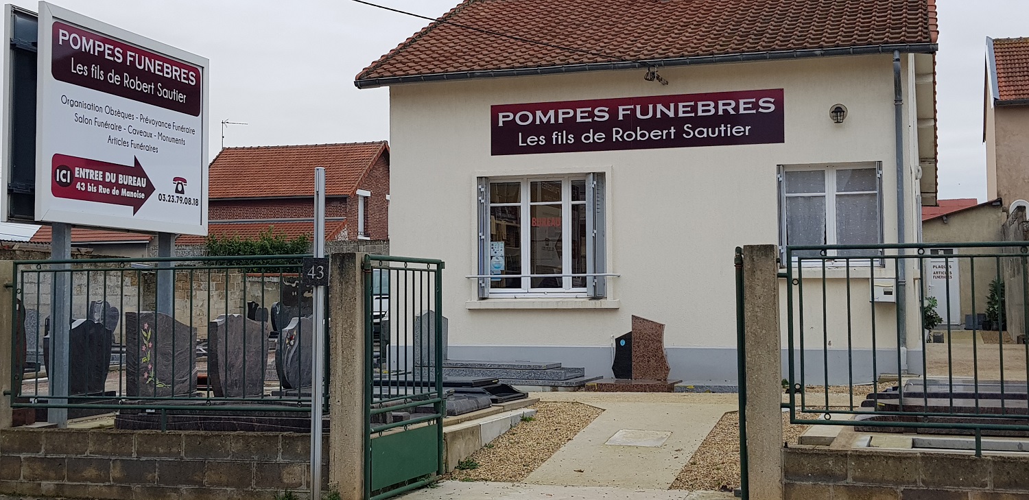 Façade de l'agence Pompes funèbres Sautier à Laon